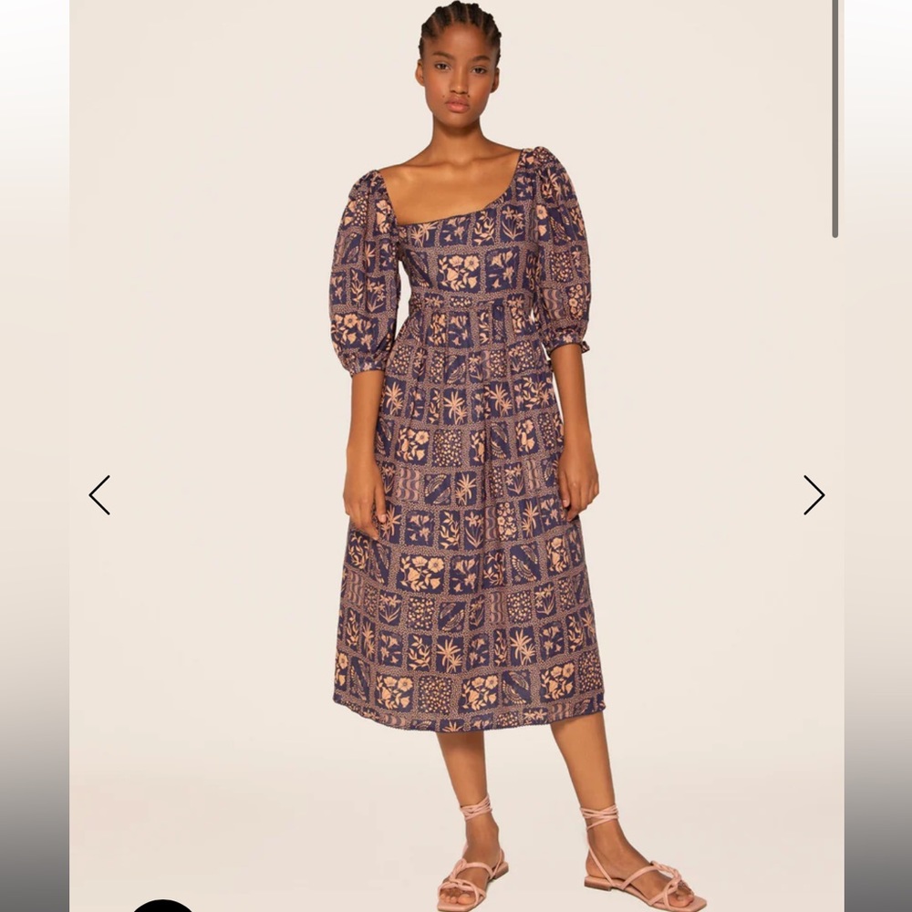 Agua by Agua Bendita 'Mineira Inpanema Indigo' Midi Dress Size Small NEW